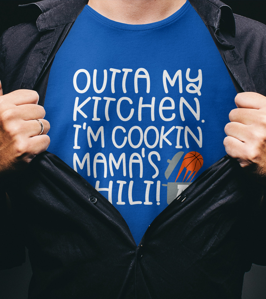Outta My Kitchen I'm Cookin Mama's Chili Basketball Pot T-Shirt