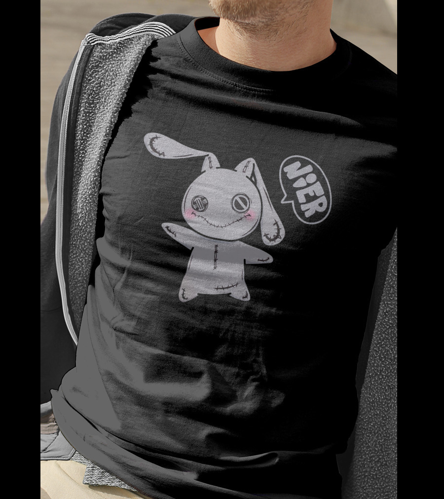 Nier Clothing Tokyo Cutsew Stitched Bunny With Speech Bubble T-Shirt