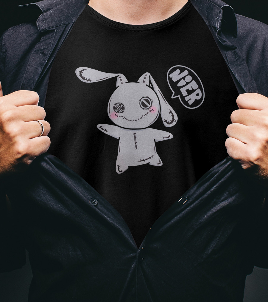 Nier Clothing Tokyo Cutsew Stitched Bunny With Speech Bubble T-Shirt
