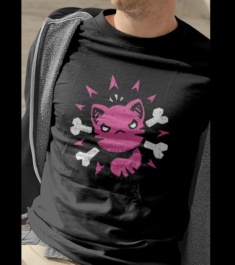 Slime Rancher Merch Ferocious Feral Pink Cat Tony Kuchar T-Shirt