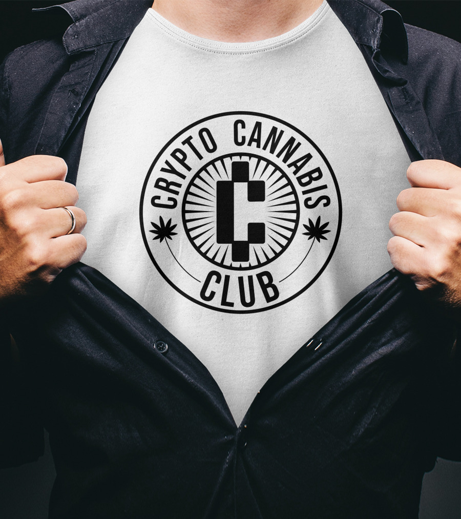 Crypto Cannabis Club NFTs C Logo With Cannabis Leaves T-Shirt