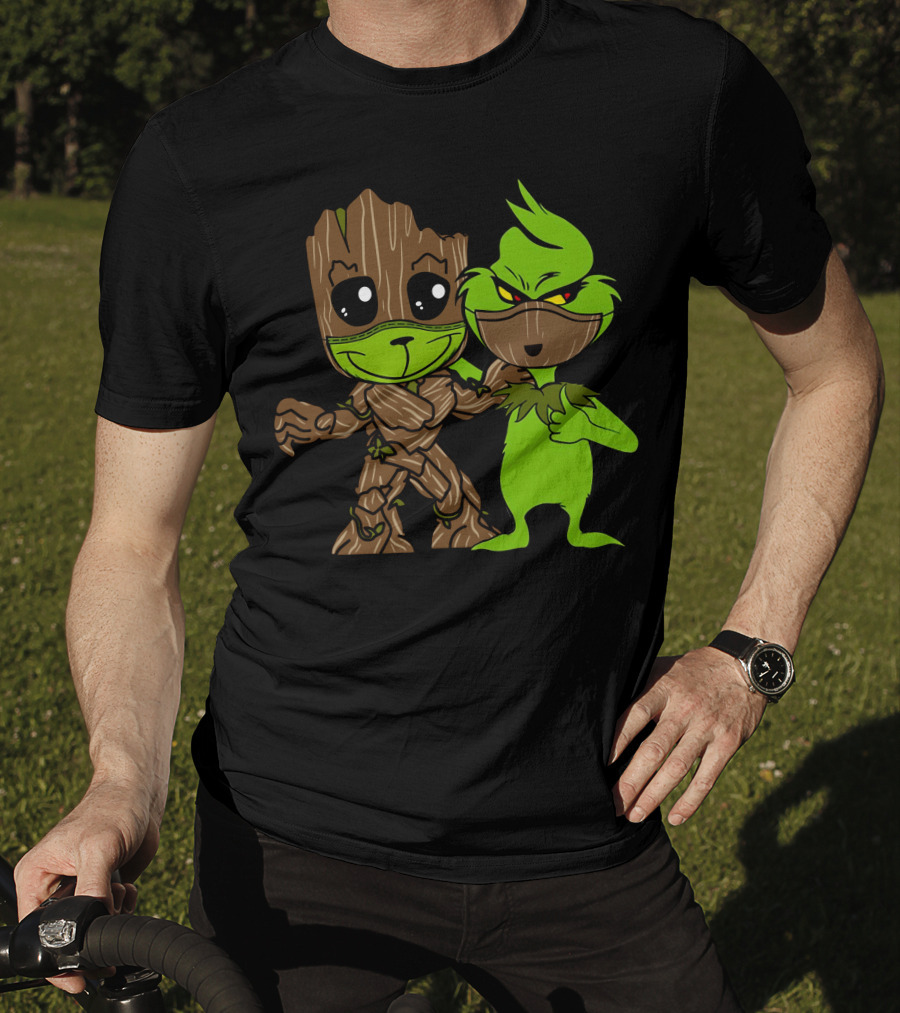 Groot Meets The Grinch Crossover Character Mashup T-Shirt
