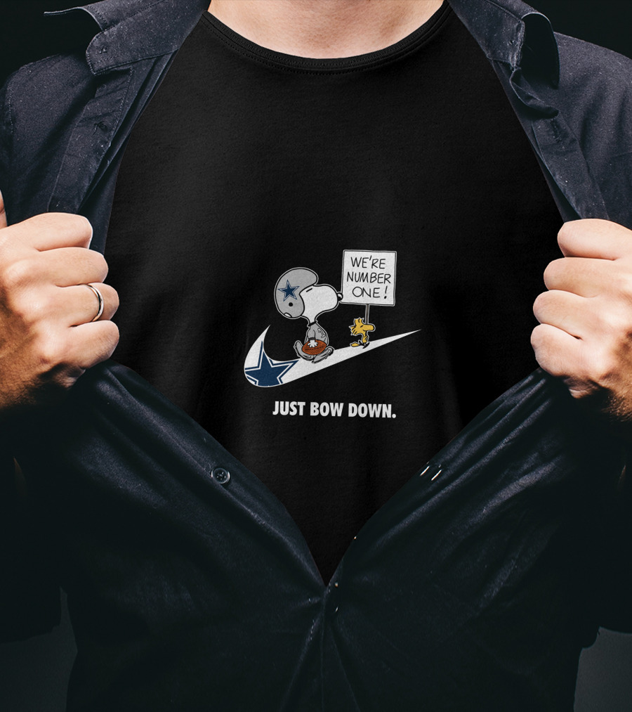 Snoopy Dallas Cowboys Just Bow Down We're Number One T-Shirt