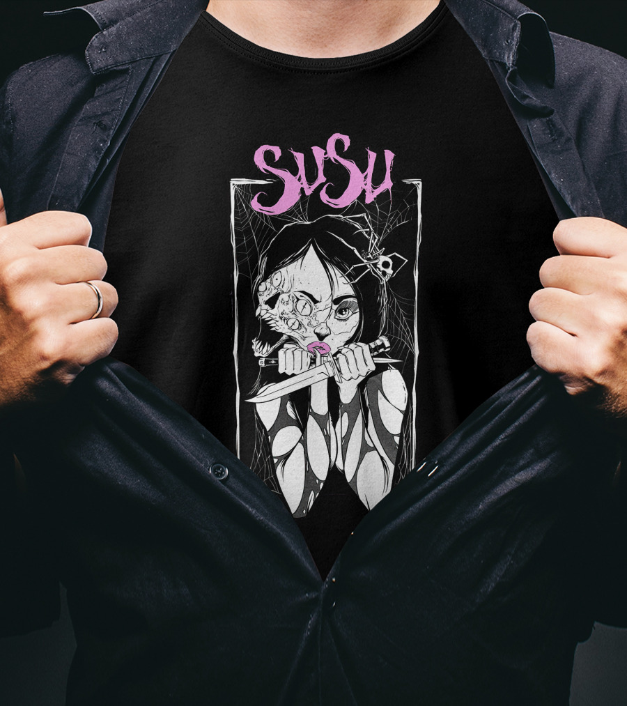 Susu Any Means Necessary Web Knife Girl T-Shirt