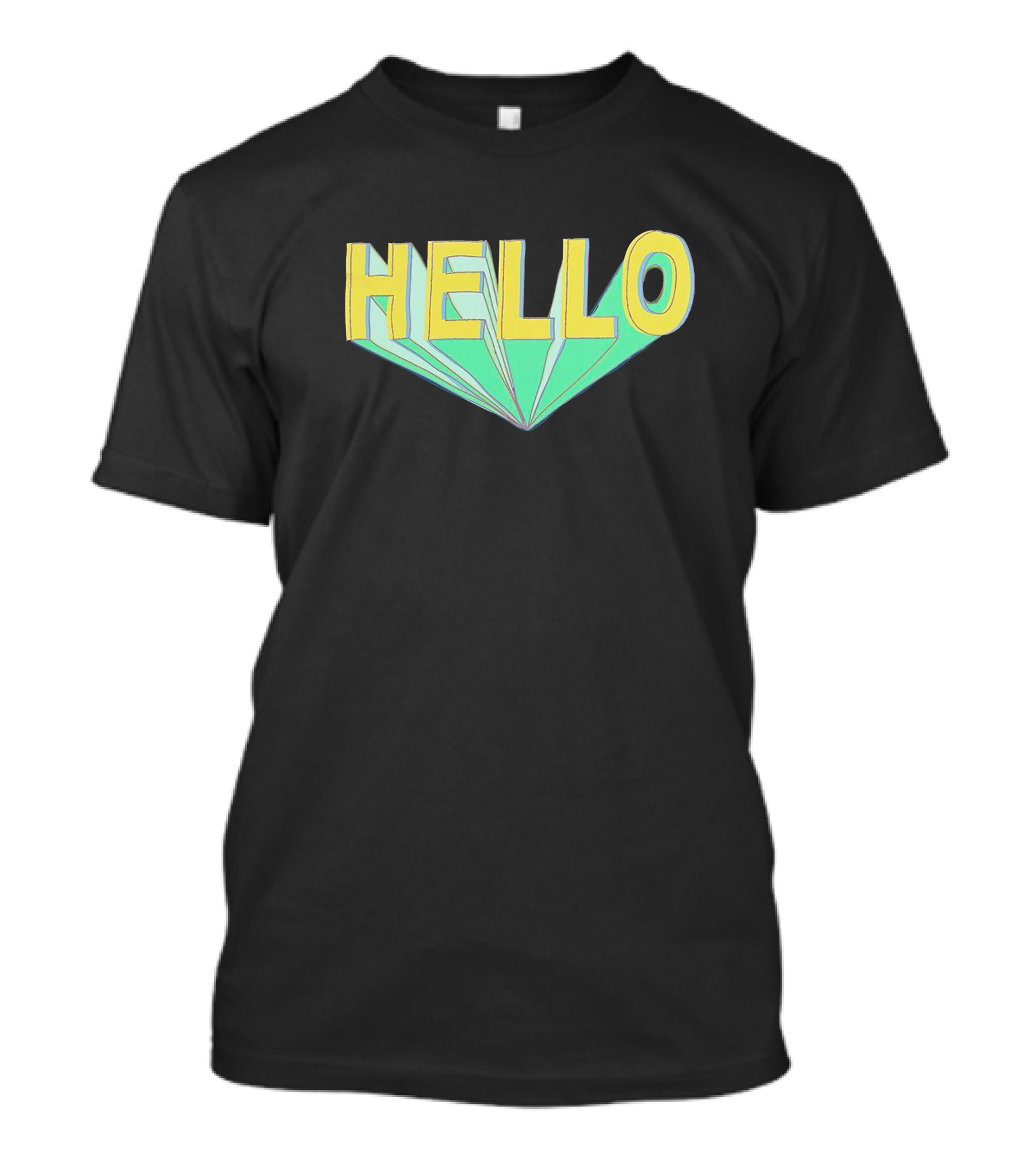Shubble Hello Geometric 3D Text Merch T-Shirt