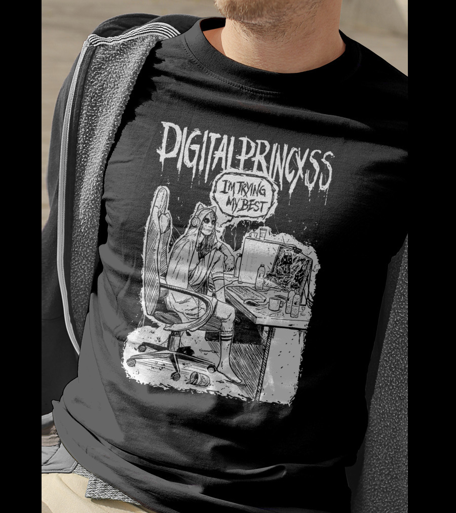 DIGITALPRINCXSS I'M TRYING MY BEST Gaming Setup T-Shirt