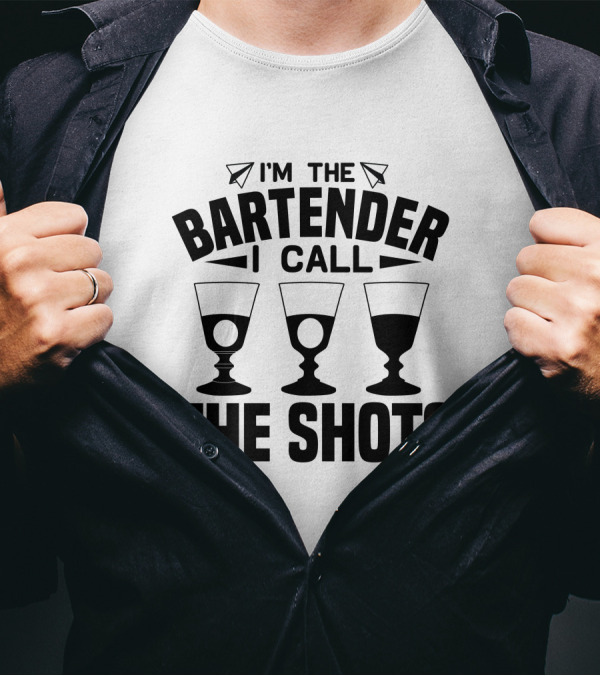 I'm The Bartender I Call The Shots Glass Icon Trio T-Shirt