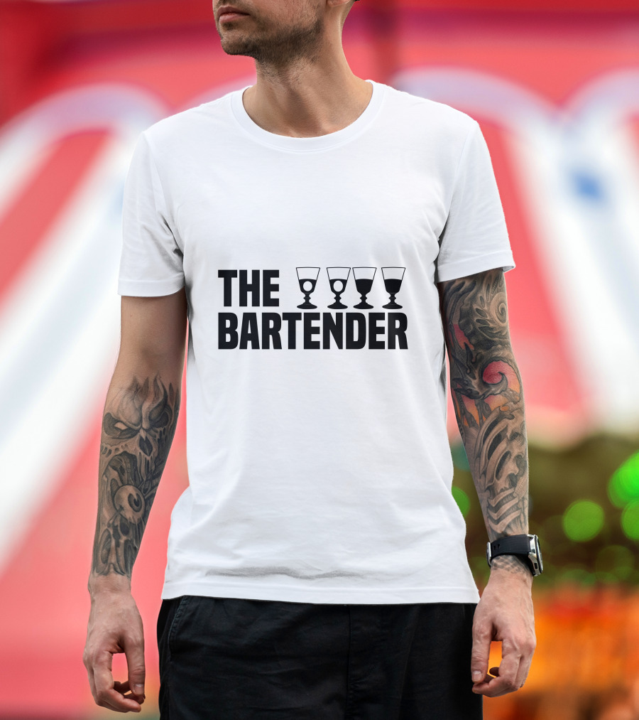 The Bartender Four Glasses T-Shirt