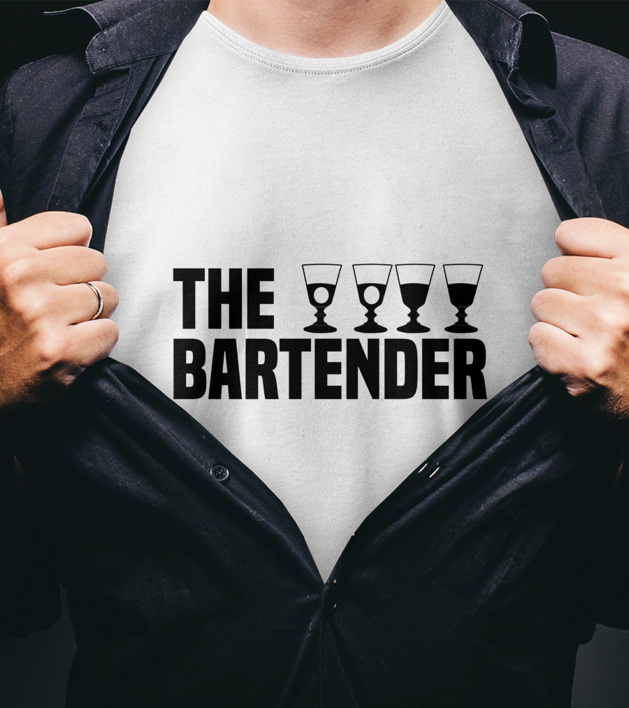 The Bartender Four Glasses T-Shirt
