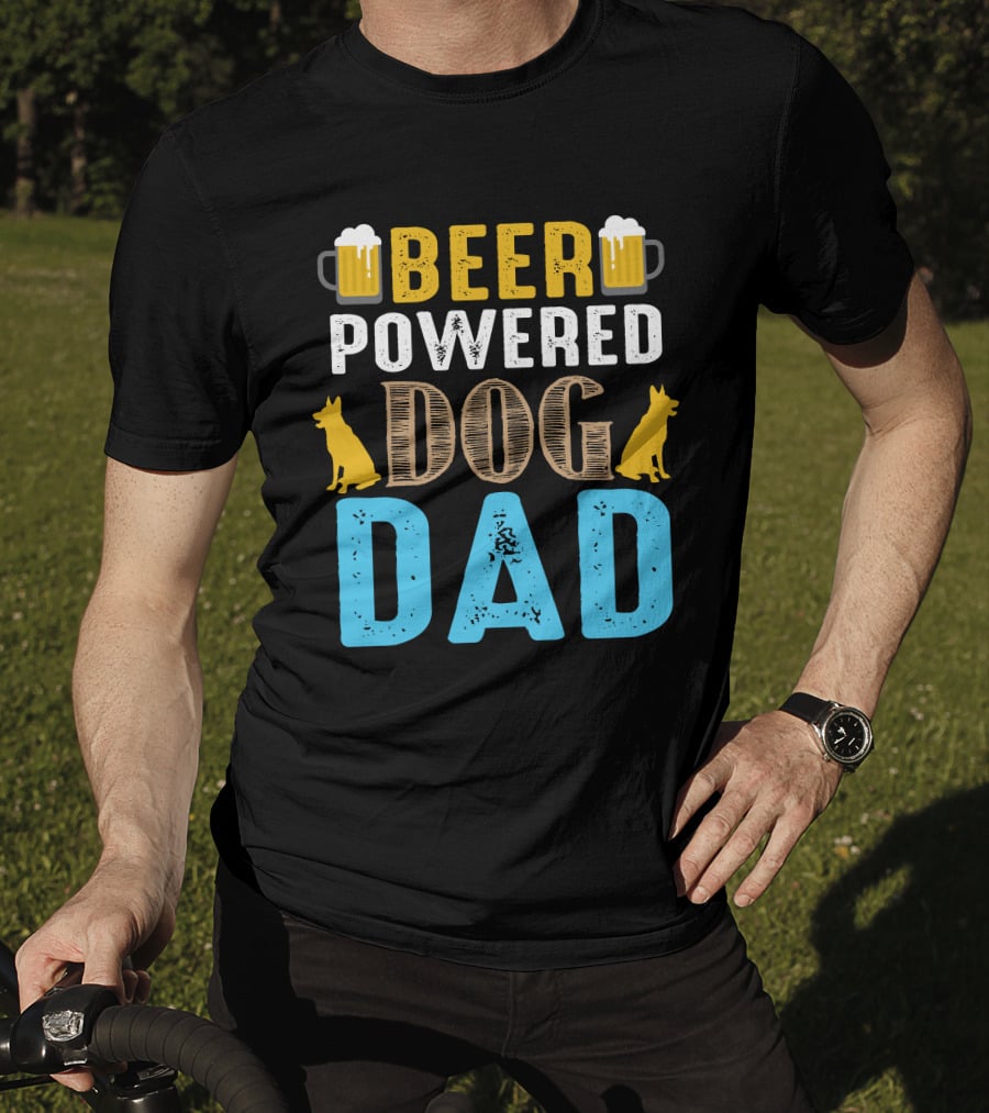 BEER Powered Dog Dad T-Shirt