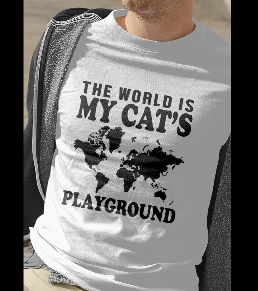 The World Is My Cat's Playground Map T-Shirt