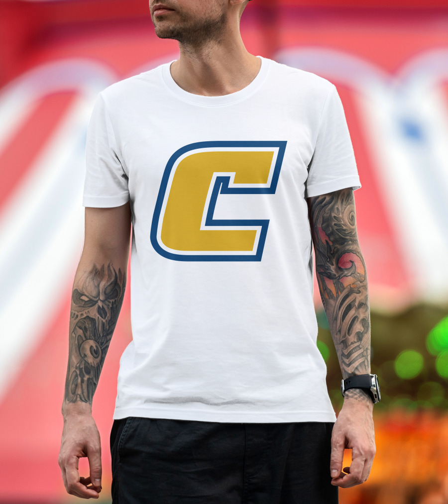 Chattanooga Mocs Large Yellow C Logo Collegiate Sports Emblem T-Shirt