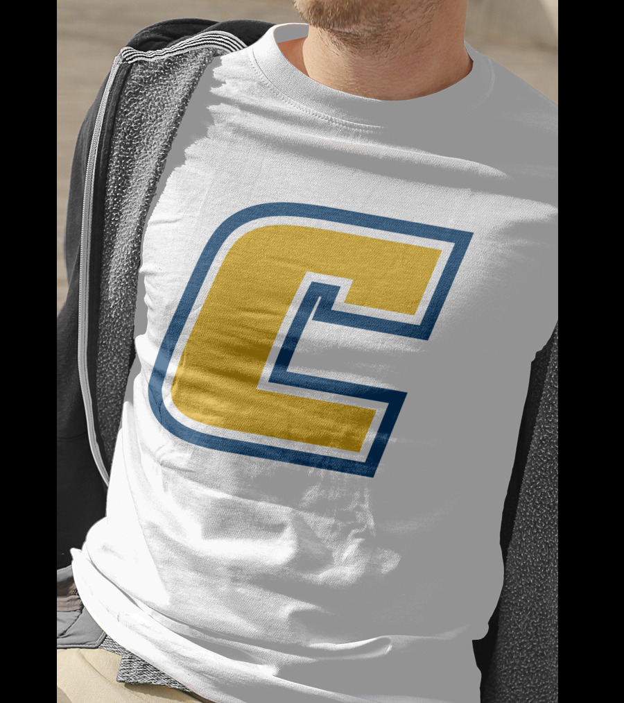 Chattanooga Mocs Large Yellow C Logo Collegiate Sports Emblem T-Shirt