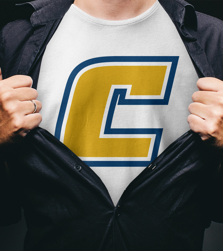 Chattanooga Mocs Large Yellow C Logo Collegiate Sports Emblem T-Shirt