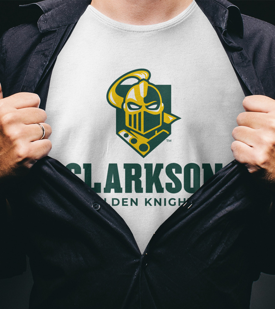 Clarkson Golden Knights Logo Knight Helmet T-Shirt