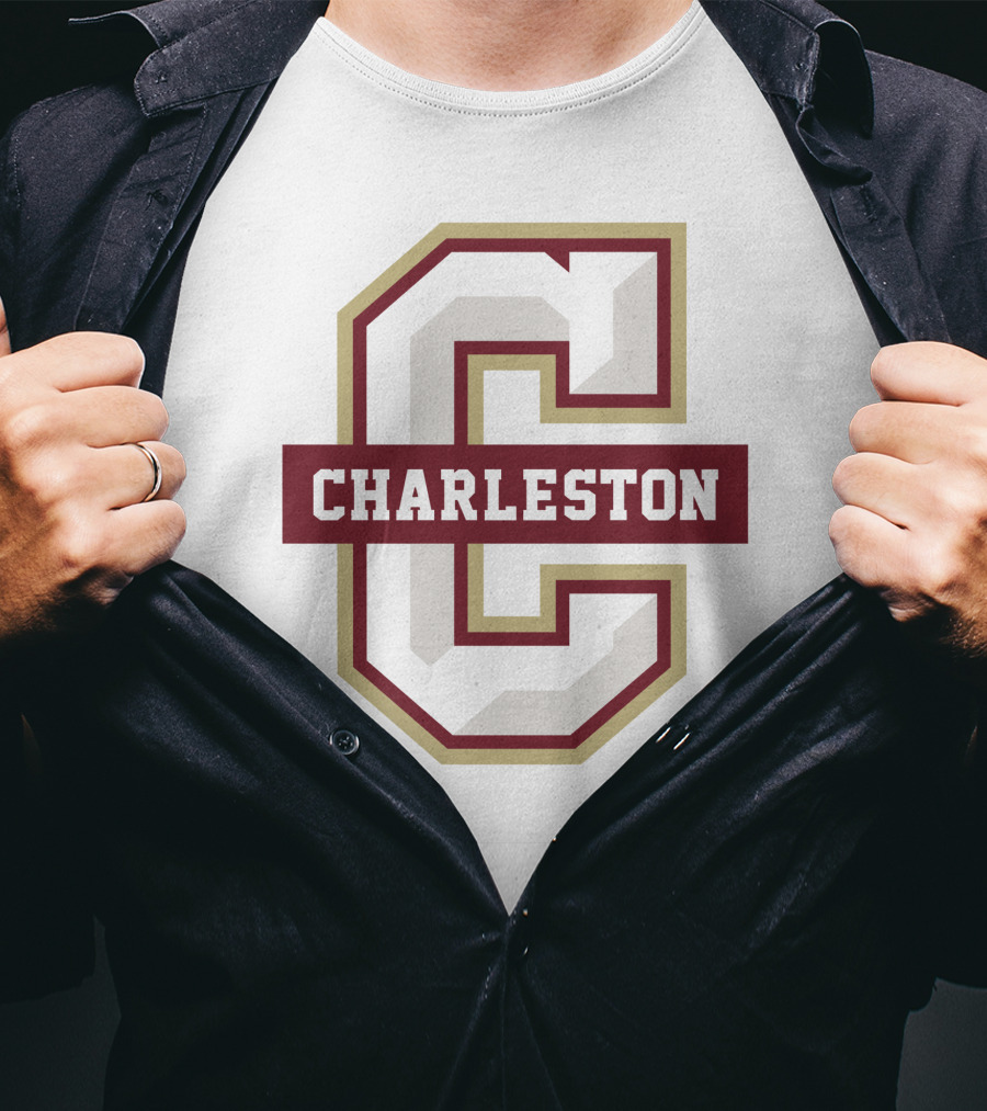 College Of Charleston Cougars Logo Icon With Large C And Charleston Text T-Shirt
