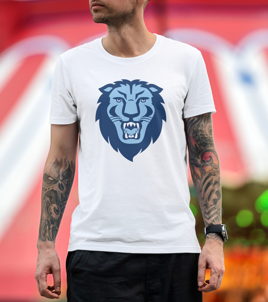 Columbia Lions Roaring Emblem Icon in Blue T-Shirt