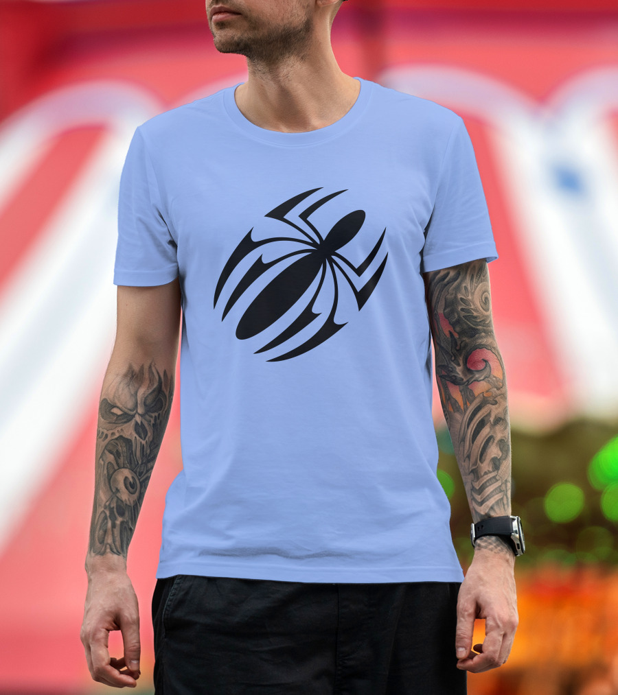 Scarlet Spider Iconic Symbol Blue Background T-Shirt