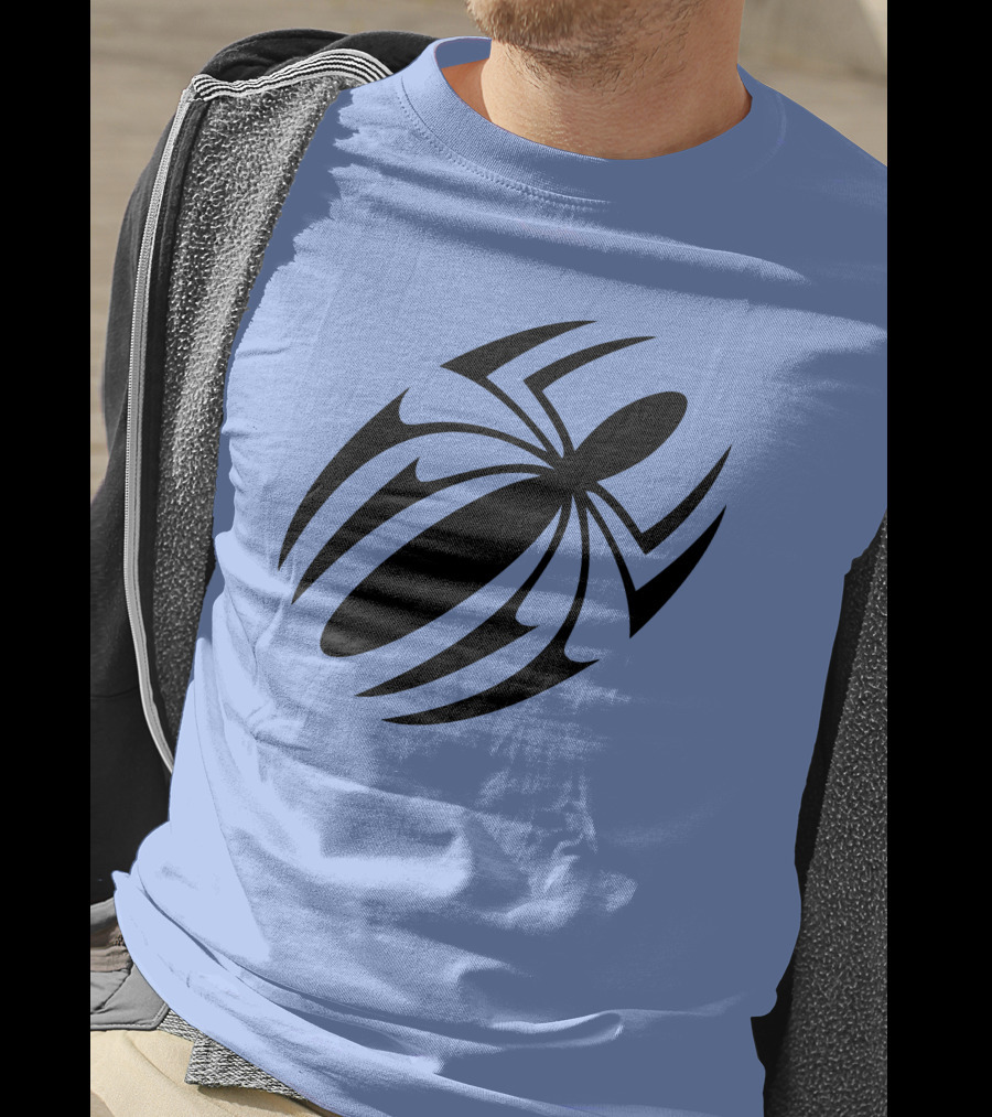 Scarlet Spider Iconic Symbol Blue Background T-Shirt