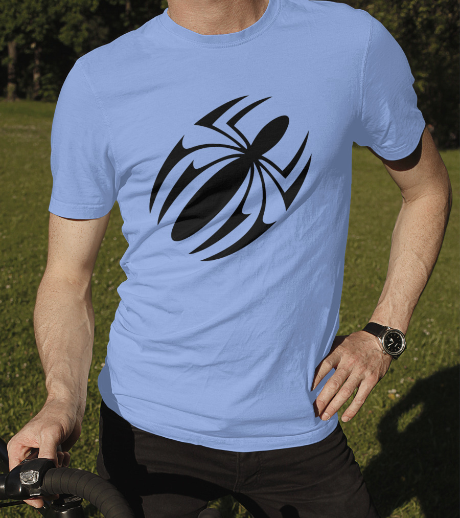 Scarlet Spider Iconic Symbol Blue Background T-Shirt