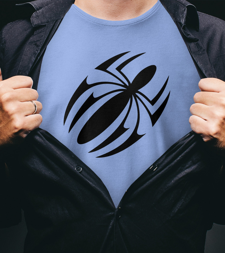 Scarlet Spider Iconic Symbol Blue Background T-Shirt