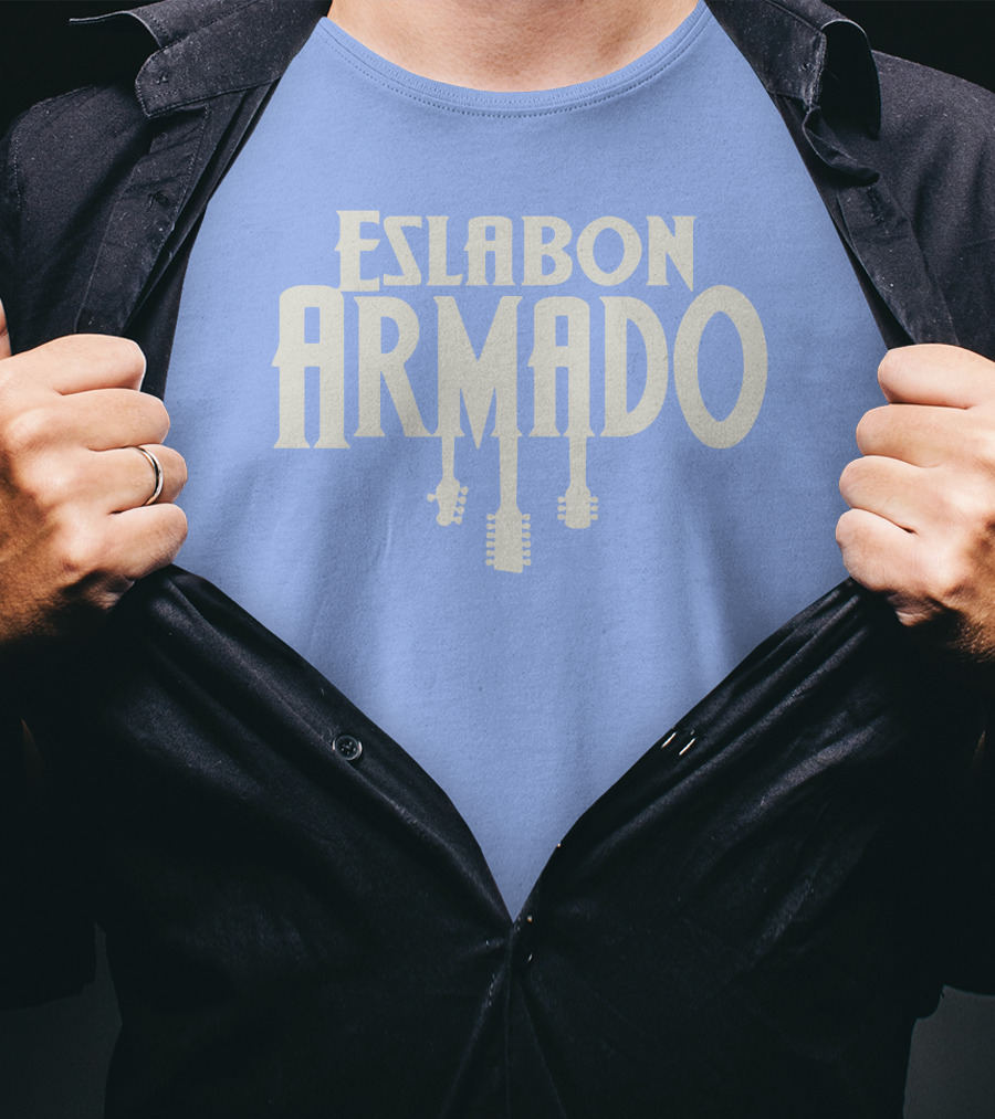 Eslabon Armado Guitar Typography T-Shirt