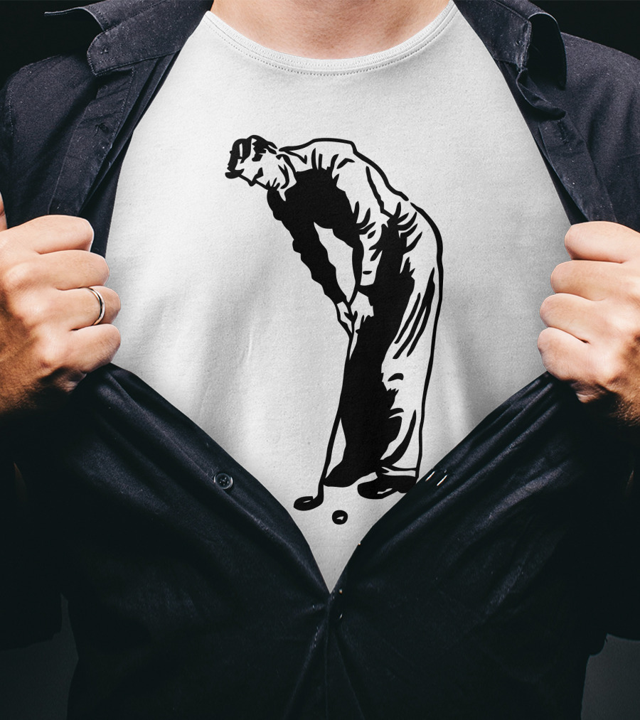 Jack Nicklaus Yellow Golfer Silhouette On Orange T-Shirt