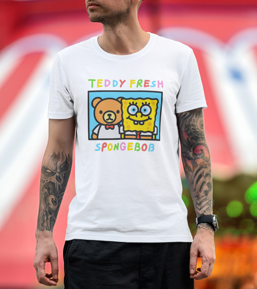 Teddy Fresh SpongeBob Bear Cartoon Collaboration T-Shirt