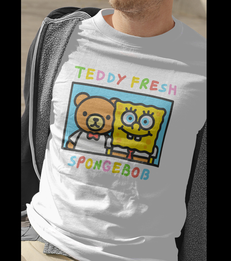 Teddy Fresh SpongeBob Bear Cartoon Collaboration T-Shirt