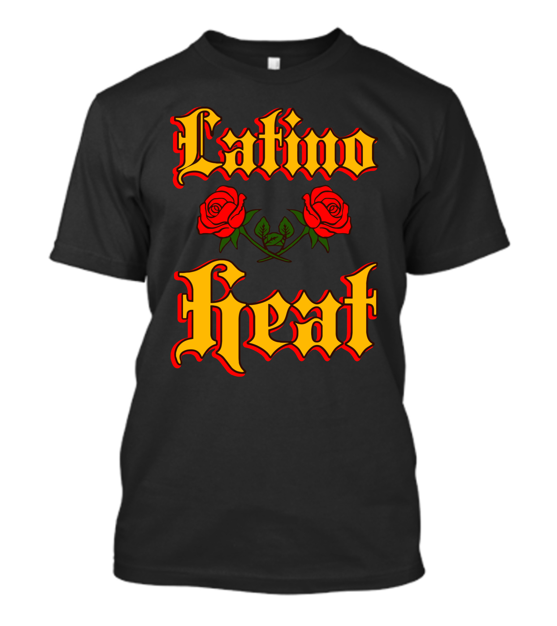 Latino Heat Red Roses Bold Font T-Shirt