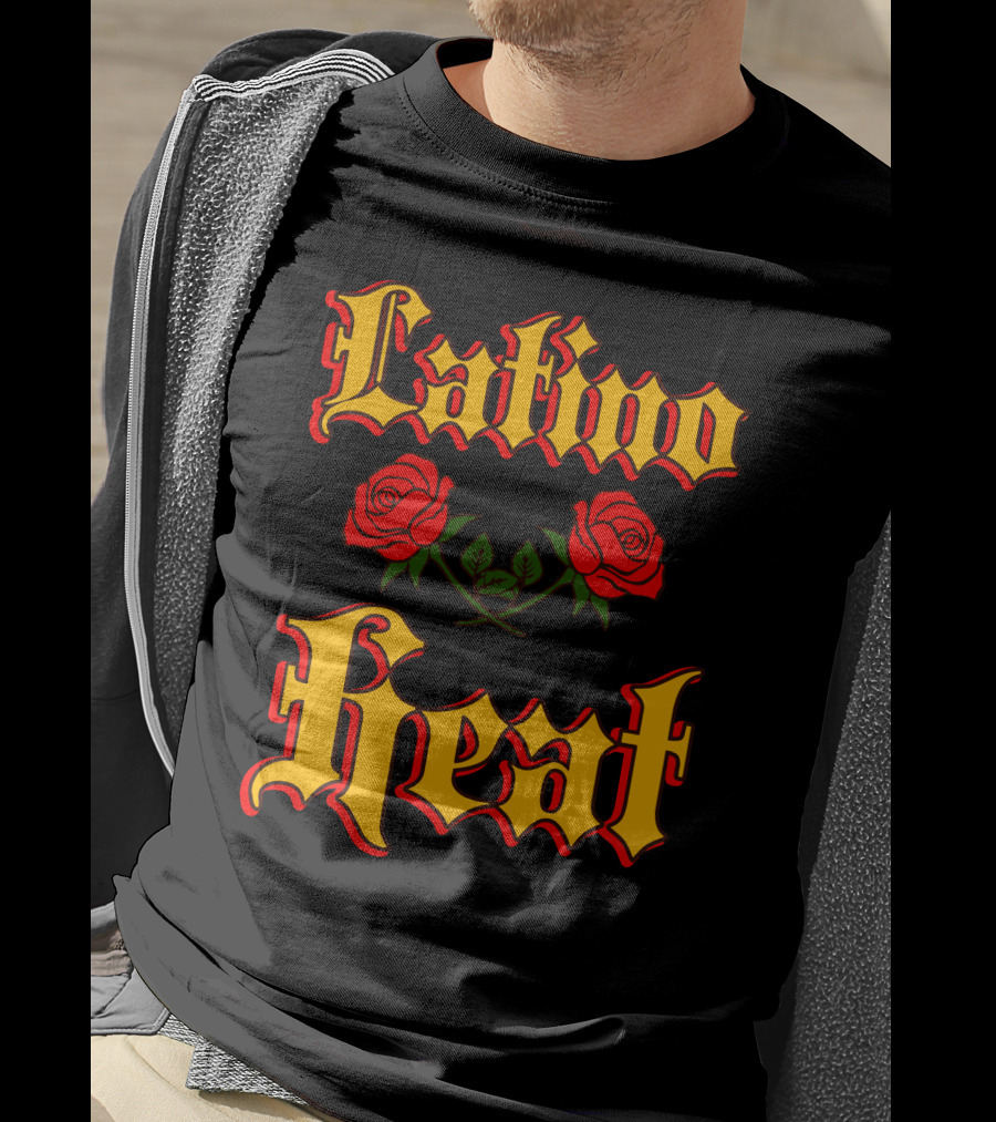 Latino Heat Red Roses Bold Font T-Shirt