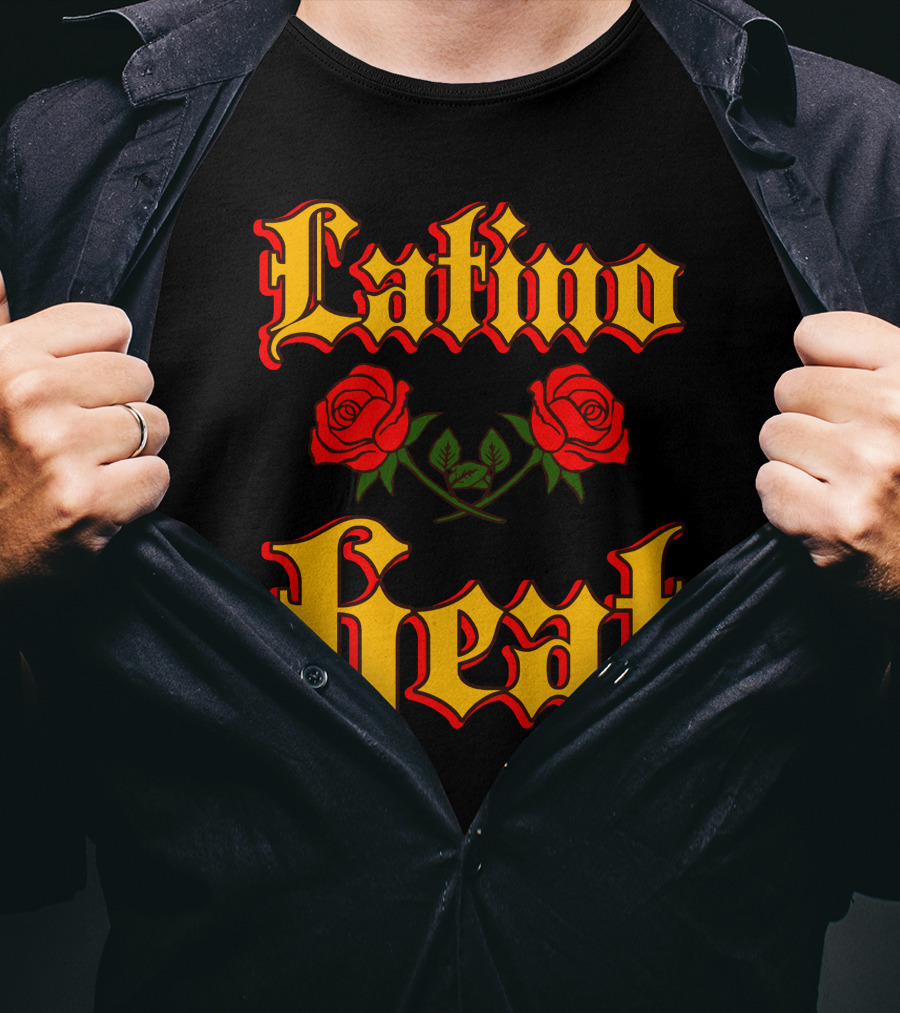 Latino Heat Red Roses Bold Font T-Shirt