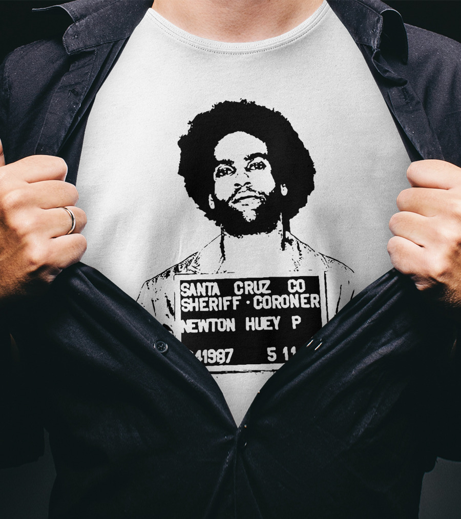 Huey Newton Santa Cruz County Mugshot 5-11-78 T-Shirt