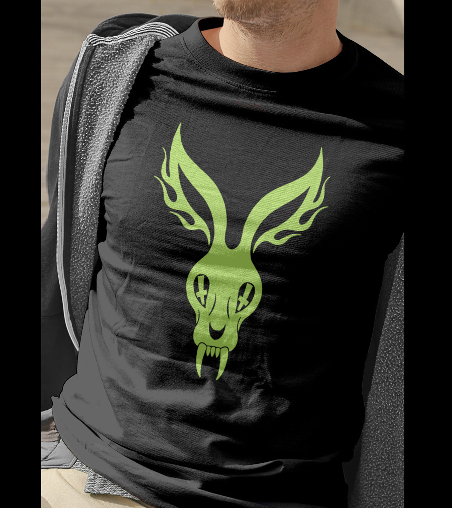 Mr Bungle Skull Rabbit Crossed Eyes Neon T-Shirt