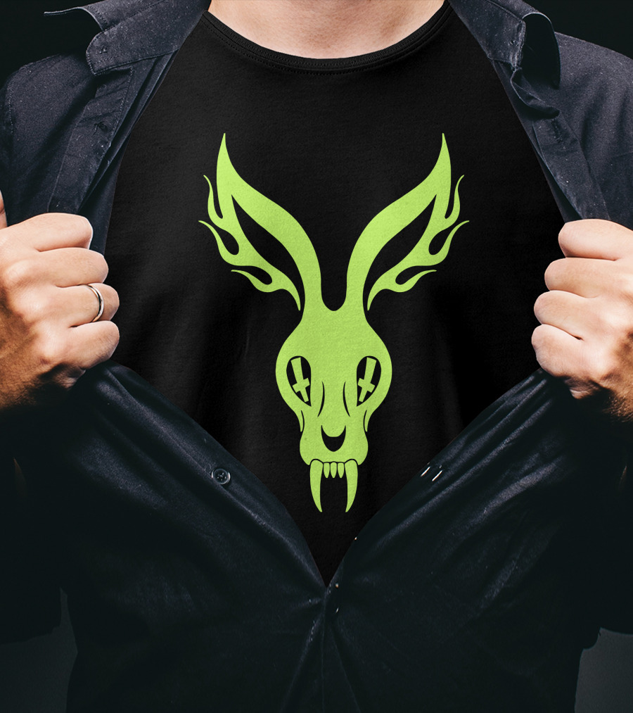 Mr Bungle Skull Rabbit Crossed Eyes Neon T-Shirt