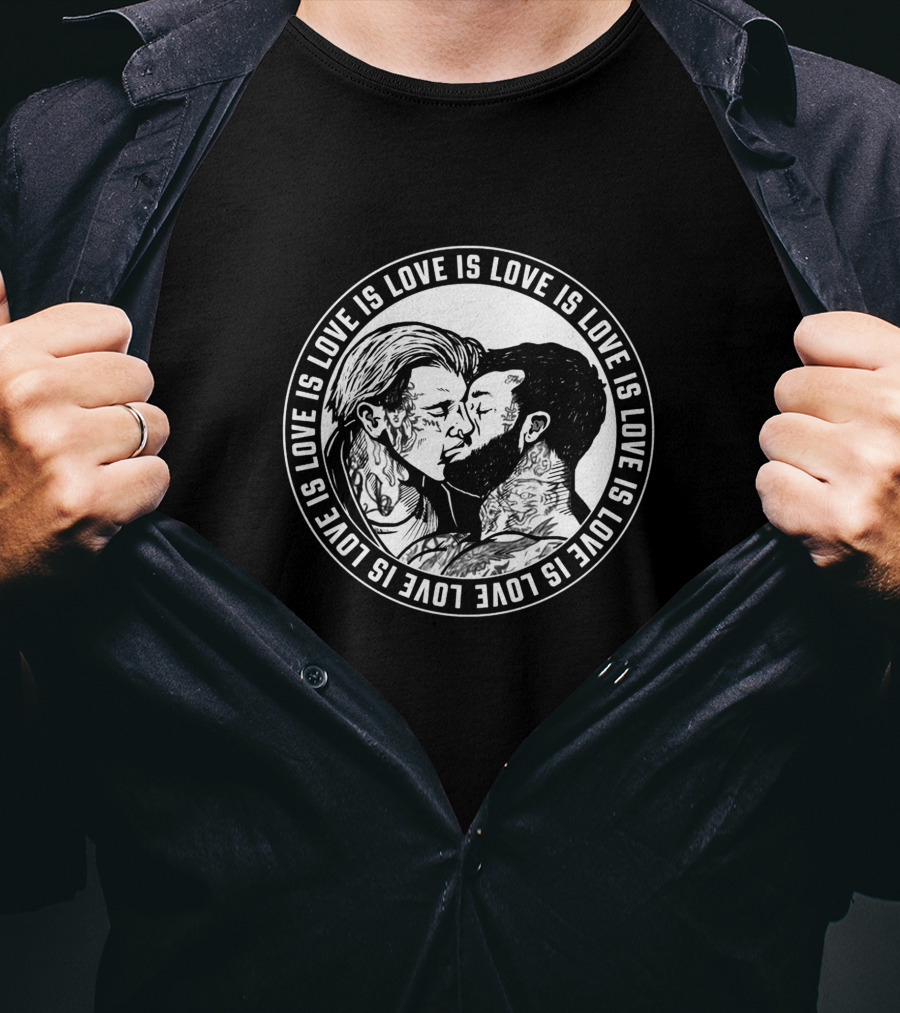 Love Is Love Circular Embrace Aaroncarter T-Shirt