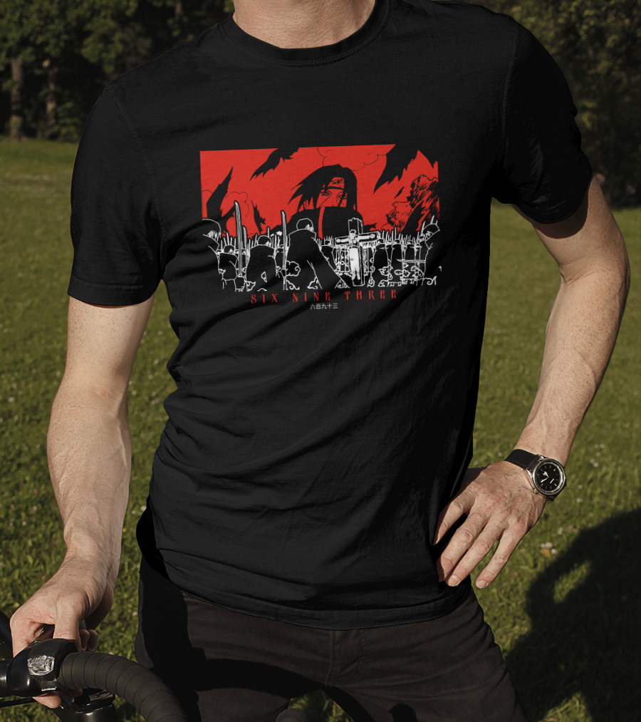 Itachi Tsukuyomi Featuring Kakashi Six Nine Three Red And Black Scene T-Shirt