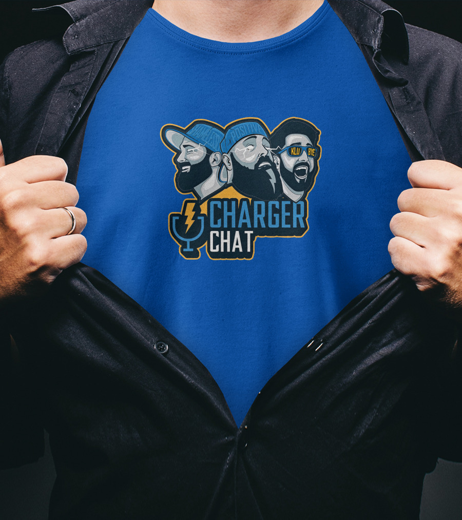 Bolt Charger Chat Podcast Lightning Microphone Heads Sketch T-Shirt