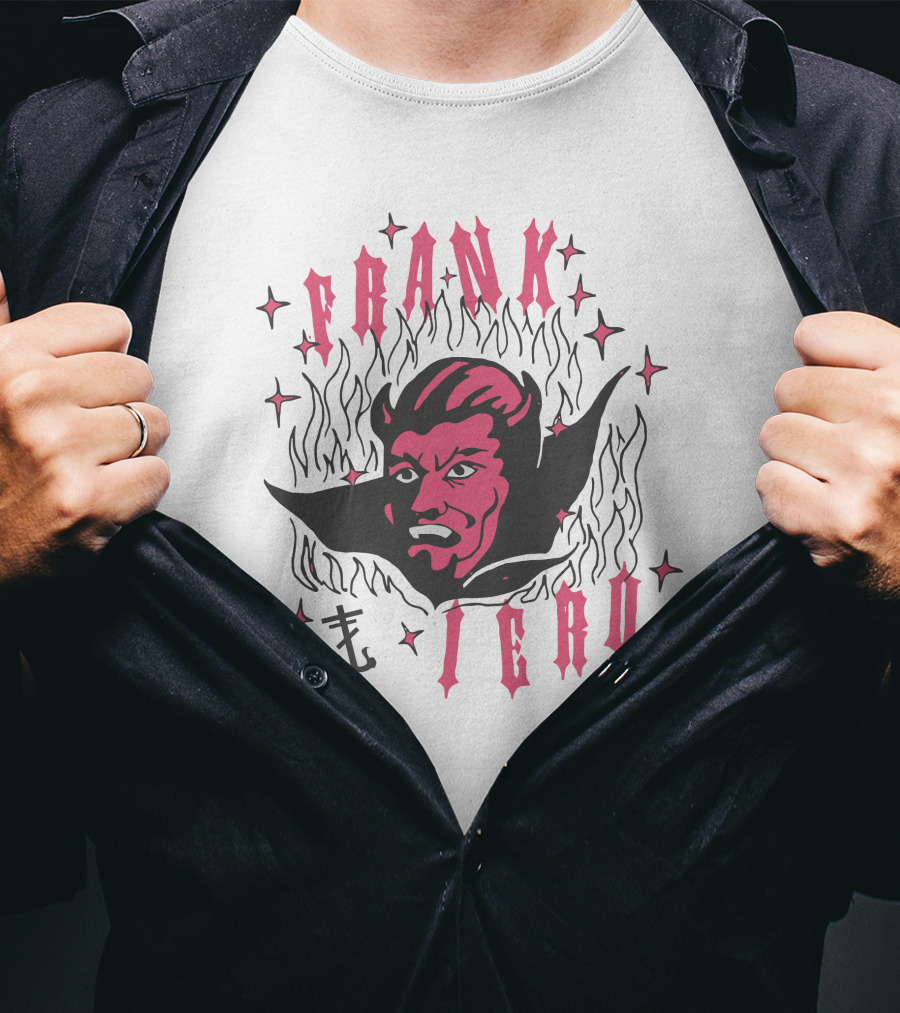 Frank Iero Devil Face Flames Kings Road Merch T-Shirt