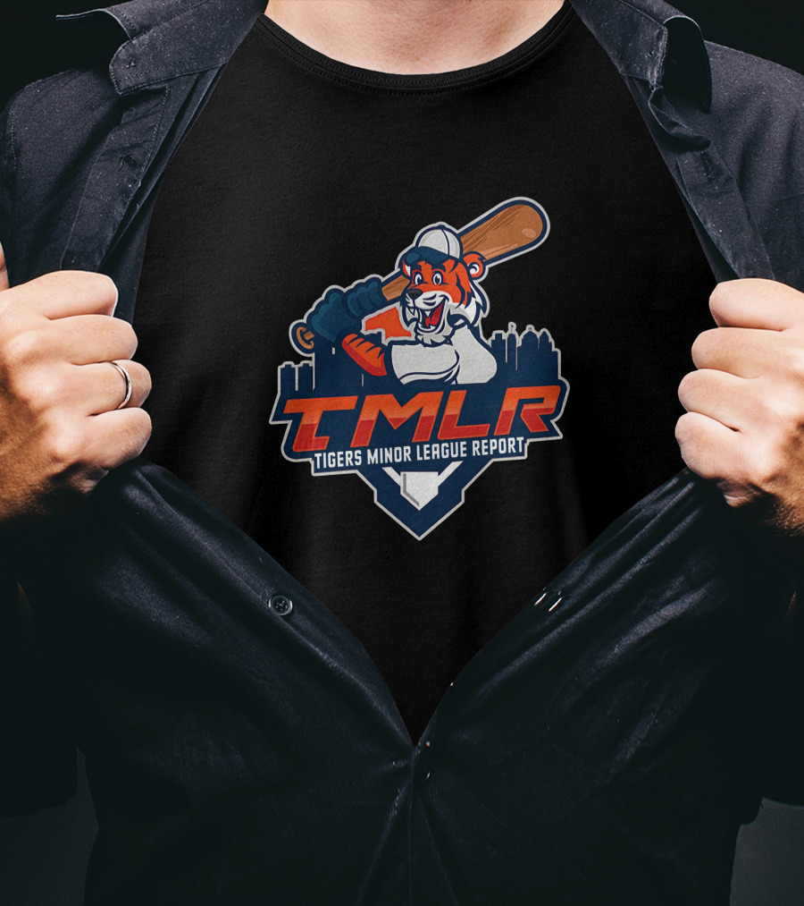 TMLR Tigers Minor League Report Baseball Tiger With Bat T-Shirt