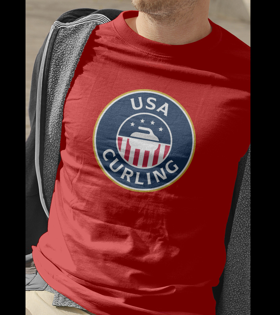 USA Curling Team Peterson Red Emblem T-Shirt