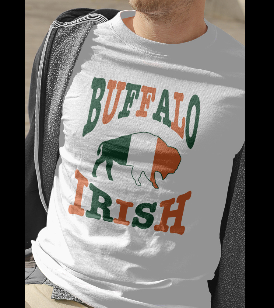 Buffalo Irish St. Patrick's Day Green White Orange Flag T-Shirt