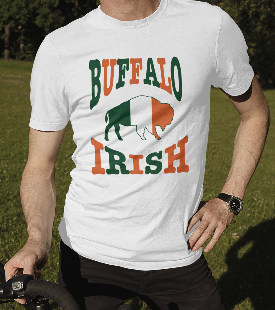 Buffalo Irish St. Patrick's Day Green White Orange Flag T-Shirt