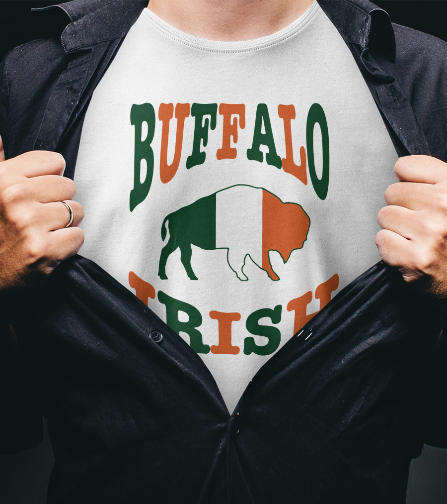 Buffalo Irish St. Patrick's Day Green White Orange Flag T-Shirt