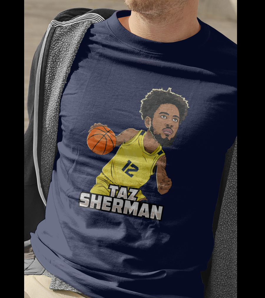 Taz Sherman Basketball Illustration 12 Lakers Jersey Players Trunk Collaboration T-Shirt