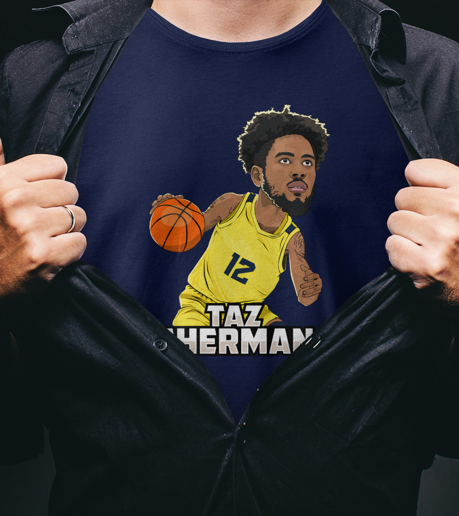 Taz Sherman Basketball Illustration 12 Lakers Jersey Players Trunk Collaboration T-Shirt