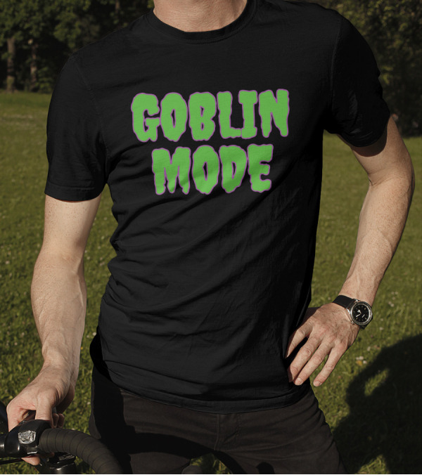 Shitheadsteve Goblin Mode Merch Green Drip Text T-Shirt