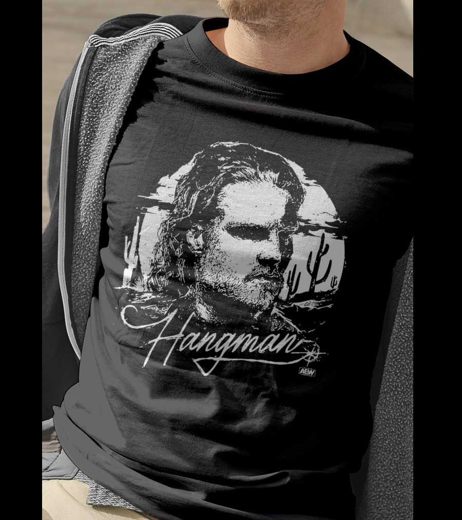 All Elite Wrestling Hangman Adam Page AEW Lonestar Cactus Desert Scene T-Shirt