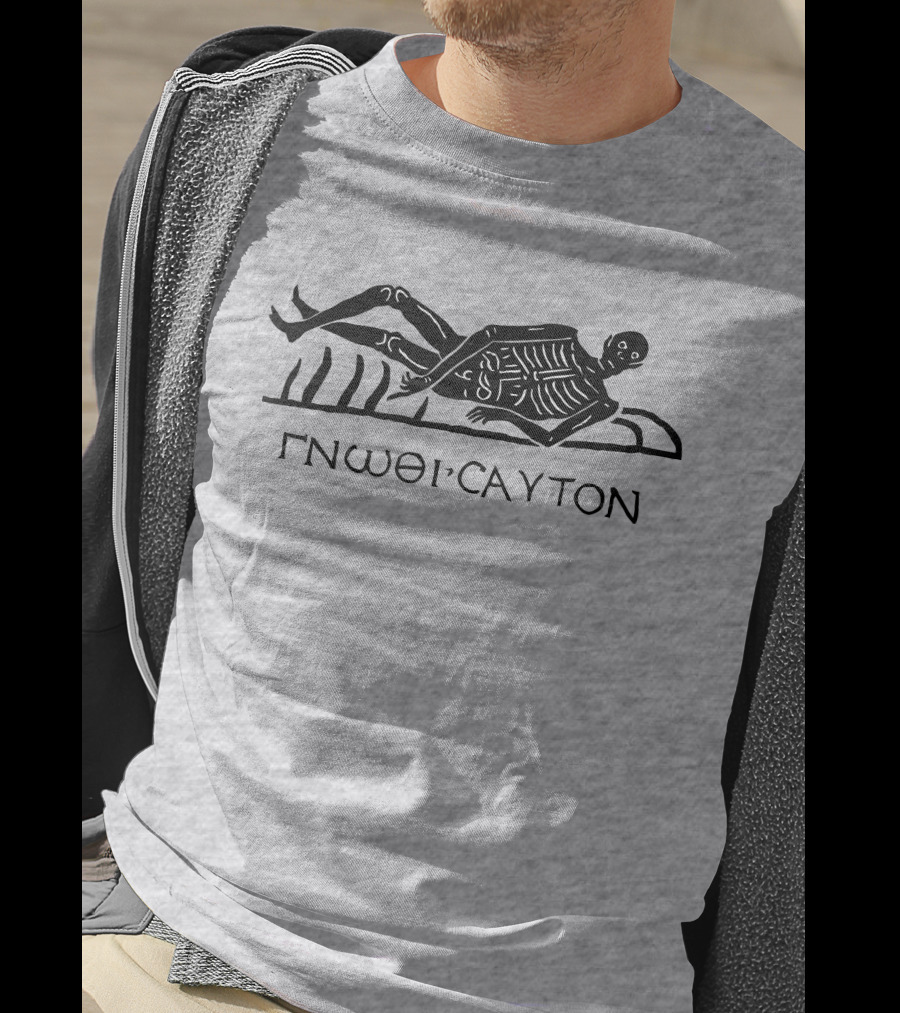 Know Thyself GNOΘI CAYTON Skeleton Archaeology Iconography T-Shirt