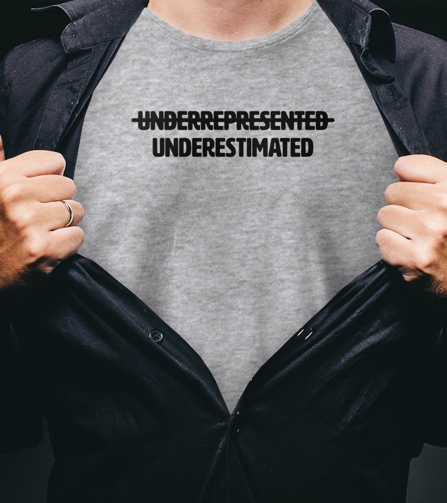Underrepresented Strikethrough Underestimated Cotton Bureau T-Shirt